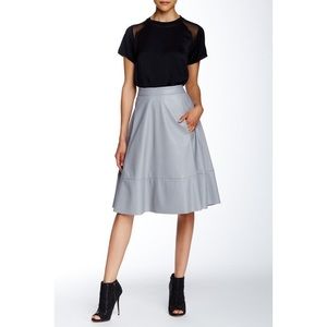 Faux Leather Midi Skirt
